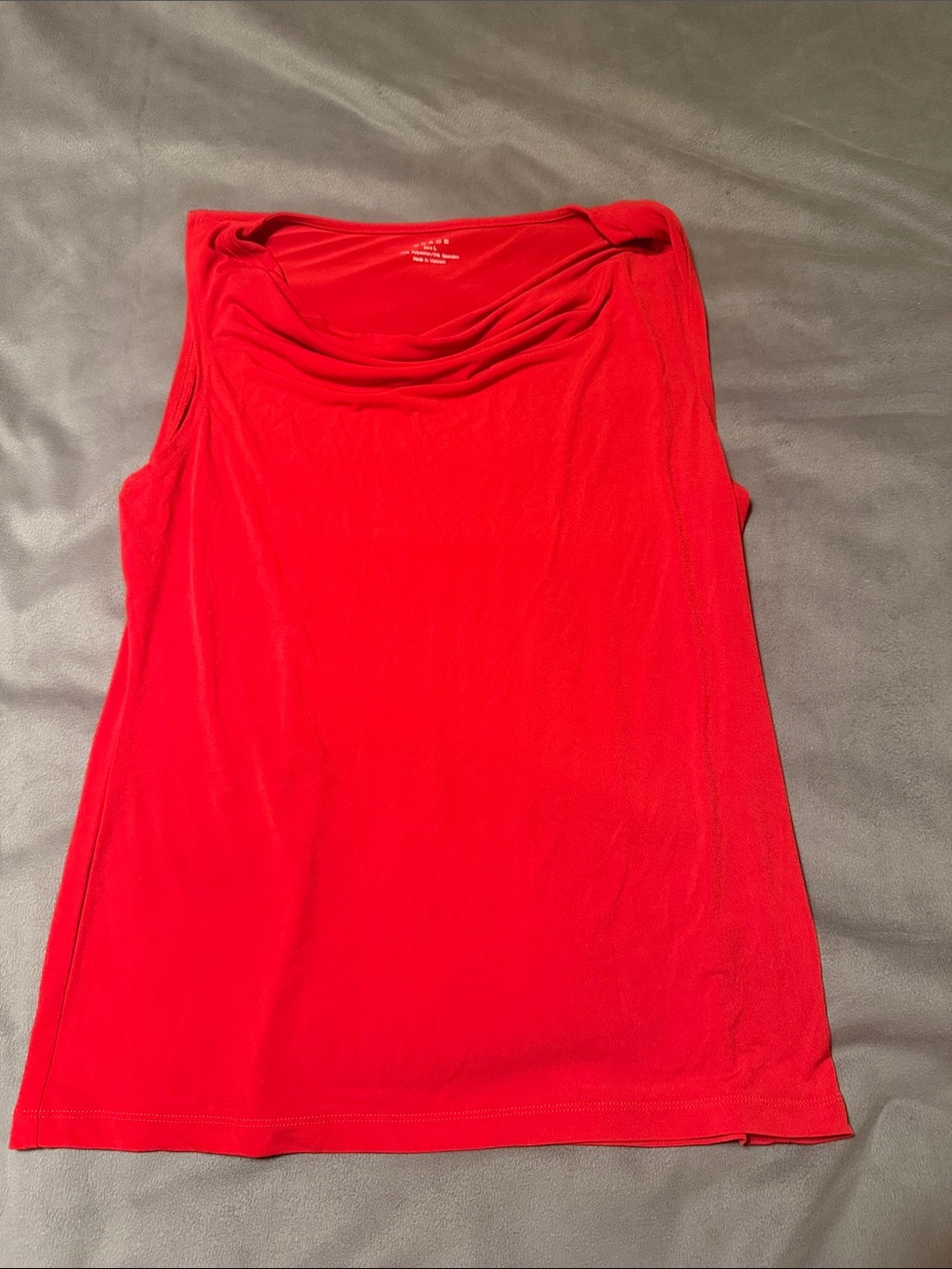 Grace Red Sleeveless Draped Neck Tank Top
